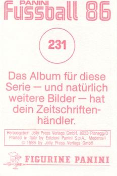 1985-86 Panini Fussball 86 Stickers #231 Lothar Matthäus Back