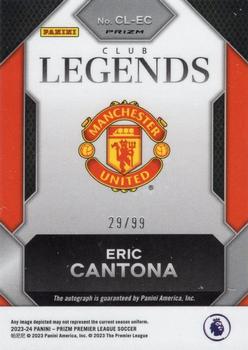 2023-24 Panini Prizm Premier League - Club Legends Signatures Silver #CL-EC Eric Cantona Back