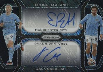 2023-24 Panini Prizm Premier League - Dual Signatures Black Shimmer #DS-EJ Jack Grealish / Erling Haaland Front