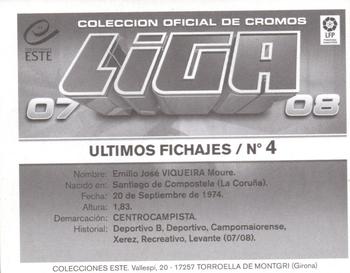 2007-08 Panini Liga Este Stickers - Ultimos Fichajes #4 Viqueira Back