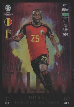 2024 Topps Match Attax Euro 2024 Germany - Raw Talent Limited Edition #RTLE1 Jérémy Doku Front