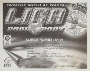 2006-07 Panini Liga Este Stickers - Ultimos Fichajes #14 Riki Back