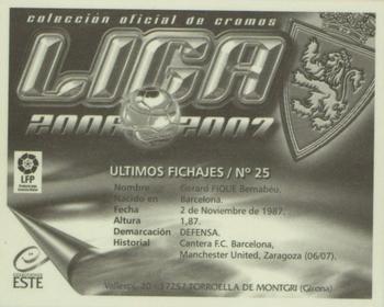 2006-07 Panini Liga Este Stickers - Ultimos Fichajes #25 Pique Back