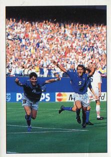 1994-95 Panini Supercalcio Stickers - L'Italia a USA '94 / Grazie, Azzurri! #P2 Italia vs Norway Front