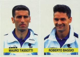 1994-95 Panini Supercalcio Stickers - L'Italia a USA '94 / Grazie, Azzurri! #P15 Mauro Tassotti / Roberto Baggio Front