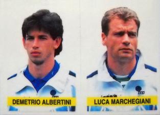 1994-95 Panini Supercalcio Stickers - L'Italia a USA '94 / Grazie, Azzurri! #P16 Demetrio Albertini / Luca Marchegiani Front