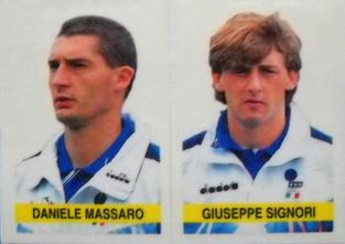 1994-95 Panini Supercalcio Stickers - L'Italia a USA '94 / Grazie, Azzurri! #P20 Daniele Massaro / Giuseppe Signori Front