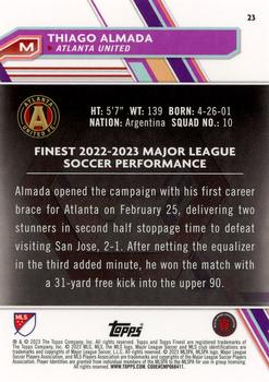 2023 Finest MLS - Aqua Refractor #23 Thiago Almada Back