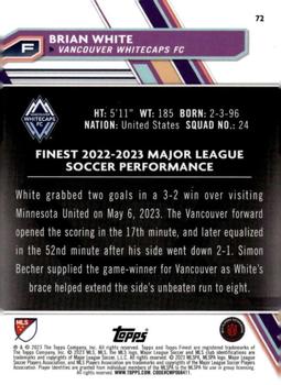 2023 Finest MLS - Aqua Refractor #72 Brian White Back