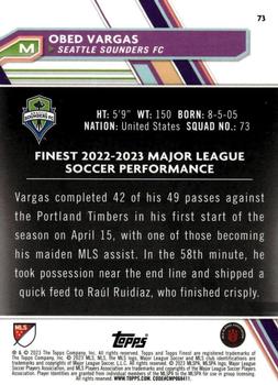 2023 Finest MLS - Aqua Refractor #73 Obed Vargas Back