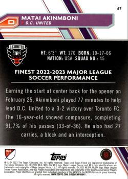 2023 Finest MLS - SuperFractor #67 Matai Akinmboni Back