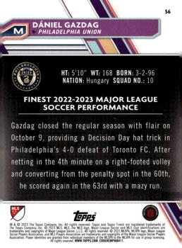 2023 Finest MLS - Purple Refractor #56 Dániel Gazdag Back