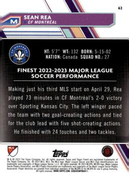2023 Finest MLS - Speckle Refractor #62 Sean Rea Back