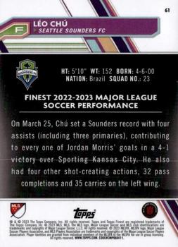 2023 Finest MLS - Blue Refractor #61 Léo Chú Back