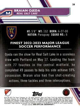 2023 Finest MLS - Pink Prism Refractor #28 Braian Ojeda Back