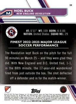 2023 Finest MLS - Pink Prism Refractor #29 Noel Buck Back