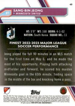 2023 Finest MLS - Pink Prism Refractor #49 Sang-Bin Jeong Back