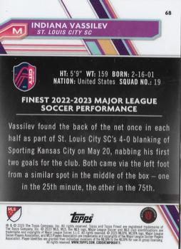 2023 Finest MLS - Neon Green Refractor #68 Indiana Vassilev Back