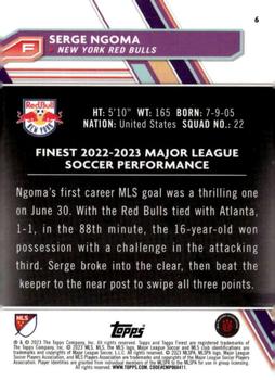 2023 Finest MLS - Orange Refractor #6 Serge Ngoma Back