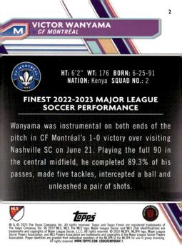 2023 Finest MLS - Black Refractor #2 Victor Wanyama Back