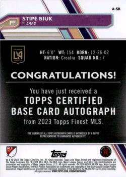 2023 Finest MLS - Base Autographs #A-SB Stipe Biuk Back