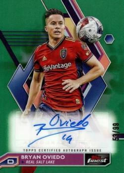2023 Finest MLS - Base Autographs Neon Green Refractor #A-BO Bryan Oviedo Front