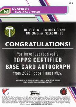 2023 Finest MLS - Base Autographs Neon Green Refractor #A-E Evander Back