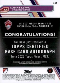 2023 Finest MLS - Base Autographs Neon Green Refractor #A-LE Danny Leyva Back