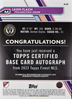 2023 Finest MLS - Base Autographs Neon Green Refractor #A-LF Leon Flach Back