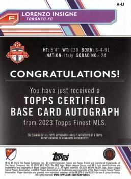 2023 Finest MLS - Base Autographs Neon Green Refractor #A-LI Lorenzo Insigne Back
