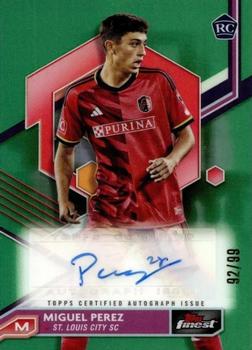 2023 Finest MLS - Base Autographs Neon Green Refractor #A-MP Miguel Perez Front