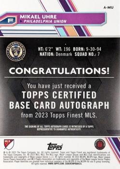 2023 Finest MLS - Base Autographs Neon Green Refractor #A-MU Mikael Uhre Back
