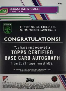 2023 Finest MLS - Base Autographs Neon Green Refractor #A-SD Sebastián Driussi Back
