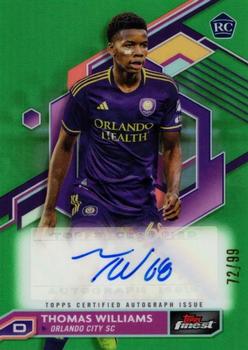 2023 Finest MLS - Base Autographs Neon Green Refractor #A-TW Thomas Williams Front
