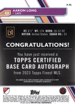 2023 Finest MLS - Base Autographs SuperFractor #A-AL Aaron Long Back