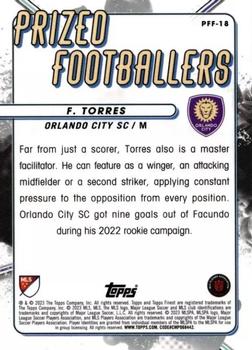 2023 Finest MLS - Prized Footballers Fusions Variation Green/Red #PFF-18 Facundo Torres Back