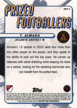 2023 Finest MLS - Prized Footballers Fusions Variation Red/Red #PFF-1 Thiago Almada Back