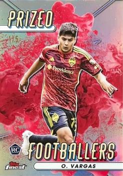 2023 Finest MLS - Prized Footballers Fusions Variation Red/Red #PFF-3 Obed Vargas Front