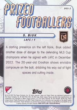 2023 Finest MLS - Prized Footballers Fusions Variation Red/Red #PFF-7 Stipe Biuk Back