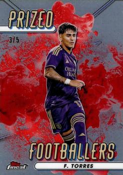 2023 Finest MLS - Prized Footballers Fusions Variation Red/Red #PFF-18 Facundo Torres Front