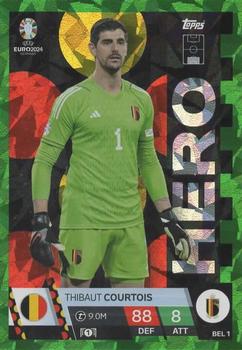 2024 Topps Match Attax Euro 2024 Germany - Green Emerald Holograph #BEL1 Thibaut Courtois Front