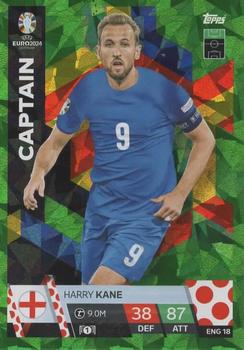 2024 Topps Match Attax Euro 2024 Germany - Green Emerald Holograph #ENG18 Harry Kane Front