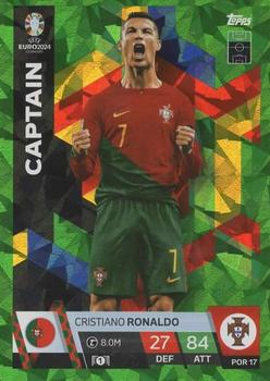 2024 Topps Match Attax Euro 2024 Germany - Green Emerald Holograph #POR17 Cristiano Ronaldo Front