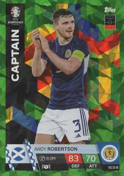 2024 Topps Match Attax Euro 2024 Germany - Green Emerald Holograph #SCO8 Andy Robertson Front