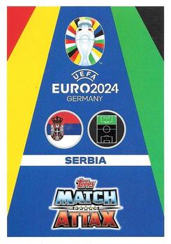 2024 Topps Match Attax Euro 2024 Germany - Green Emerald Holograph #SRB14 Dušan Tadić Back