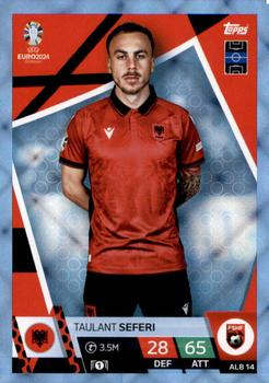 2024 Topps Match Attax Euro 2024 Germany - Blue Crystal Holograph #ALB14 Taulant Seferi Front