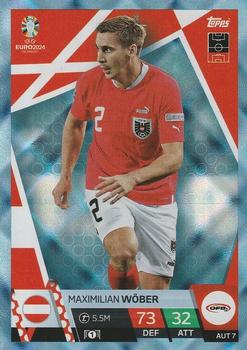 2024 Topps Match Attax Euro 2024 Germany - Blue Crystal Holograph #AUS7 Maximilian Wöber Front
