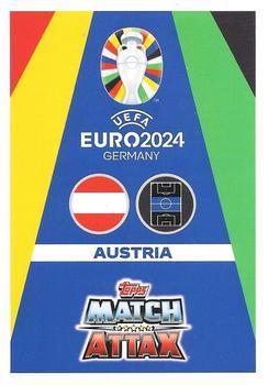 2024 Topps Match Attax Euro 2024 Germany - Blue Crystal Holograph #AUS12 Nicolas Seiwald Back