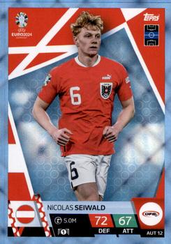 2024 Topps Match Attax Euro 2024 Germany - Blue Crystal Holograph #AUS12 Nicolas Seiwald Front