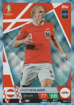 2024 Topps Match Attax Euro 2024 Germany - Blue Crystal Holograph #AUS13 Xaver Schlager Front